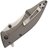 Outdoor Edge Large Conquer Brown Framelock Plain Blade Folding Pocket Knife CQ35