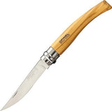 Opinel Slim No 8 Olive Wood Folding Pocket Knife 01144