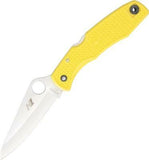 Spyderco Pacific Salt Lockback H1 Steel Folding Blade Yellow Handle Knife 91PYL