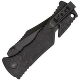 SOG Trident Piston Lock A/O Black AUS-8 Half Serrated Folding Knife TF1CP