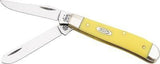 Case Cutlery XX Smooth Yellow Handle Mini Trapper Folding Blades Pocket Knife 80029