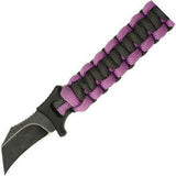 Outdoor Edge Paraclaw Purple Paracord Small Stainless Knife Survival Bracelet Tool PCP75D