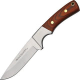 Winchester Hunter Brown Wood Stainless Drop Pt Fixed Blade Knife w/ Sheath 41340