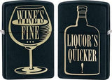 Zippo Lighter Wines Fine Liquors Quicker Windproof Usa New 02212