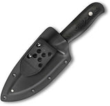 Spyderco 9" Serrata Stainless Fixed Blade Black Handle Knife + Sheath FB32GP