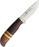 Karesuando Kniven Narva Walnut & Birch Wood 12C27 Fixed Blade Knife w/ Sheath 4034