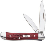 Case Cutlery XX Logo Pocket Worn Red Jigged Bone Handle Peanut Folding Blades Knife 781