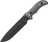 Schrade Fixed Blade Gray Black Micarta Full Tang Knife W/ Sharpener F37M