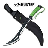 Z Hunter Zombie 23.75" Machete Black and Stainless w/ Neon Green Handle 020