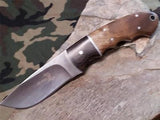 Elk Ridge Fixed Blade Burlwood & Black 8" Knife 128