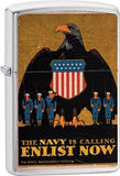 Zippo Lighter The US Navy Is Calling Enlist Now American Soldier & Eagle Design 02153
