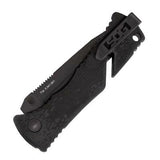 SOG Trident Piston Lock A/O Black Straight Tanto AUS-8 Folding Knife TF7CP