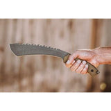 TOPS Knives Tundra Trekker Machete 1095 Tan Sawback Fixed Knife w/ Sheath TDTK01