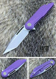 WE KNIFE 7.5" Tanto Purple Flipper Folding Pocket Knife SW Bohler M390 EDC 616B