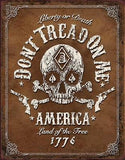 Dont Tread On Me Black Jack America Land of the Free Man Cave Metal Tin Sign 1787