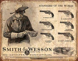 Smith & Wesson Revolver Guns Manufacturer Man Cave Collectible Metal Tin Sign 1743
