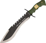 United Cutlery USMC Fixed Sawback Serrated Blade Green Handle Kukri Machete 3011