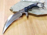 Gil Hibben Silver Chrome Karambit Claw Dagger Knife 5Cr15 Micarta - 5054