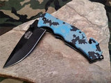 Master Folding Spring Assisted Rescue Knife Blue Camo A001DB