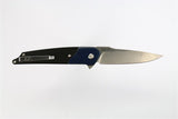 Amare Pocket Peak Linerlock Blue / Carbon Fiber 14C28N Sandvik Folding Knife Backside
