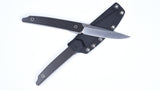 Amare Pocket Peak Fixed Blade Black G10/CF Full Tang Satin 14C28N Sandvik Knife With Sheath