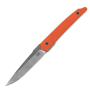 Amare Pocket Peak Fixed Blade Orange G10 Full Tang Satin 14C28N Sandvik Knife 