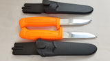 2 Pc Lot Mora Morakniv Basic 511 Carbon Steel Orange Camp Survival Knife - 01832
