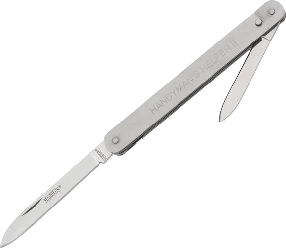 Marbles Handymans Helper II 2 Folding Pocket Knife Utility Ruler & Spear Pt