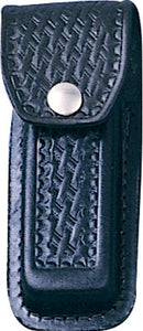 Black Leather Belt Pouch 4.5"-5.25" Folding Knife Sheath