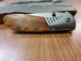 BUCKSHOT 8" Spring Assist Open Folding Wood Handle Pocket Knife - 203wd
