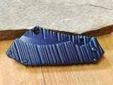 Buckshot Cleaver Framelock Blue Assisted Open Folding Pocket Knife 205BT