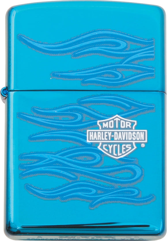 Zippo Lighter Harley Ghost Blue Windproof USA New