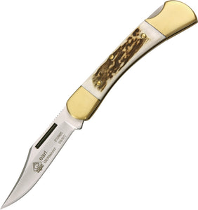 Puma Earl Lockback Stainless Stag Folding Pocket Knife 