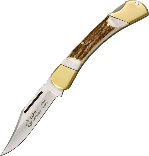 Puma Dukes Lockback Stainless Stag Folding Pocket Knife