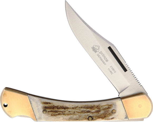 Puma Prince Lockback Stainless Stag Folding Pocket Knife