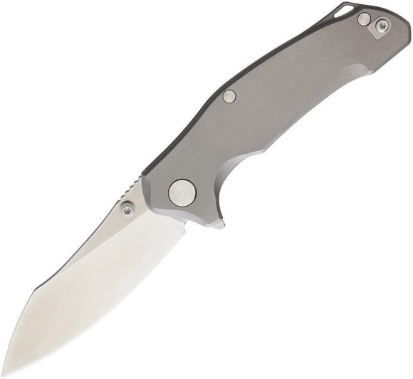 Bastion Braza Gray Titanium S35VN Stainless Linerlock Folding Pocket Knife