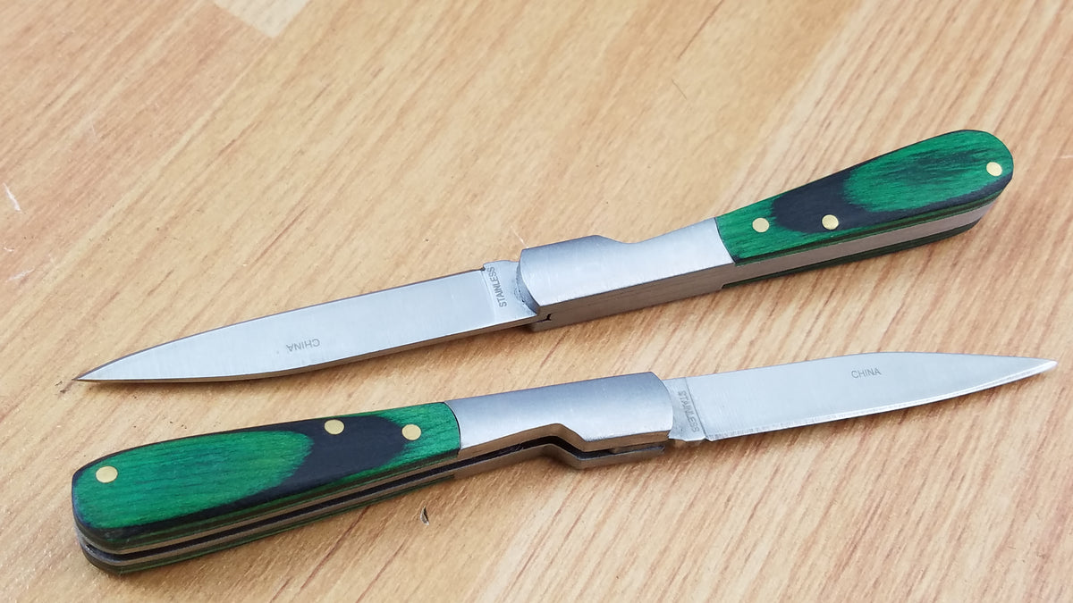 Farmer Toothpick LOT OF 2 Green Wood Folding Knife 212071FR-2 ...