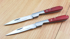 Hunters Toothpick LOT OF 2 Red Brown Wood Folding Knife 212071HT-2