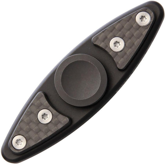 Bastion EDC Fidget Spinner Black Small Titanium Steel Button Carbon Fiber