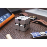 Bastion EDC Infinity Cube Silver G10 Fiber Links Aluminum Body Puzzle Toy