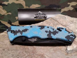 Master Folding Spring Assisted Rescue Knife Blue Camo A001DB