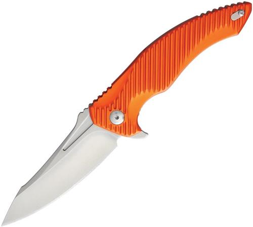Brous Blades T4 Linerlock Aluminum Orange Handle Stonewash Folding Knife