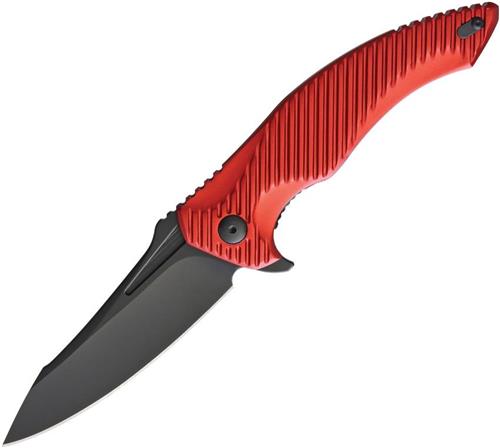 Brous Blades T4 Linerlock Red Aluminum Handle Blackout Folding Blade Knife