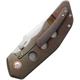 Pena Knives Rhino Framelock Bronze Titanium Folding Bohler M390 Pocket Knife 23