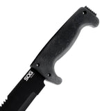 SOG SogFari Machete 24" Overall Fixed Serrated Sawback Blade Black Handle MC02N