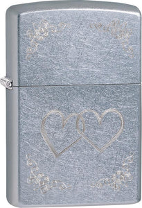 Zippo Lighter Heart To Heart Silver Windless USA Made