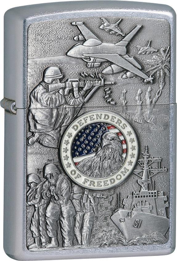 Zippo Lighter Joined Forces Emblem Street Chrome Windproof USA New 