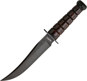 Marbles Jet Pilot Bowie Fixed Blade Knife 13" Black Stacked Leather + Stone 246