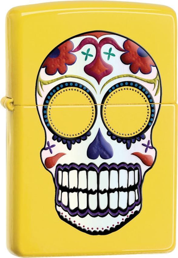 Zippo Lighter Day Of The Dead Yellow Windproof USA New