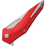 Brous Blades Tyrant Linerlock Red Aluminum Satin D2 Tool Steel Folding Knife 251